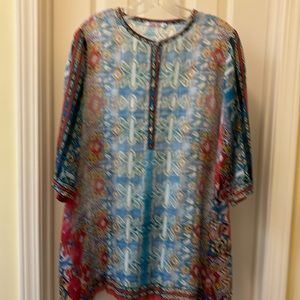 100% Silk Multi-Colored Tunic